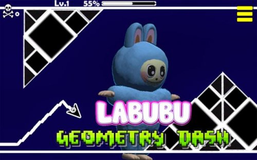 Labubu Geometry Dash Avoider Game
